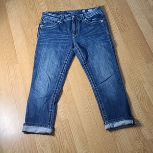 Miss me jeans Rhinestones pockets boyfriend Capri